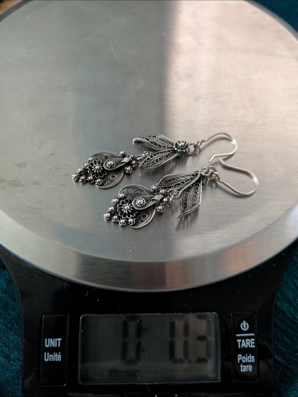 Sterling Silver Filigree Drop Earrings - Silver - Picture 7 of 8